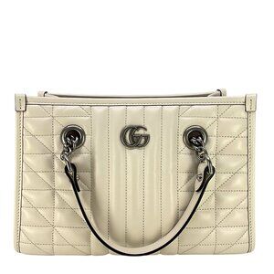 Gucci GG Marmont Aria Small Leather Chain Shopping Tote Bag